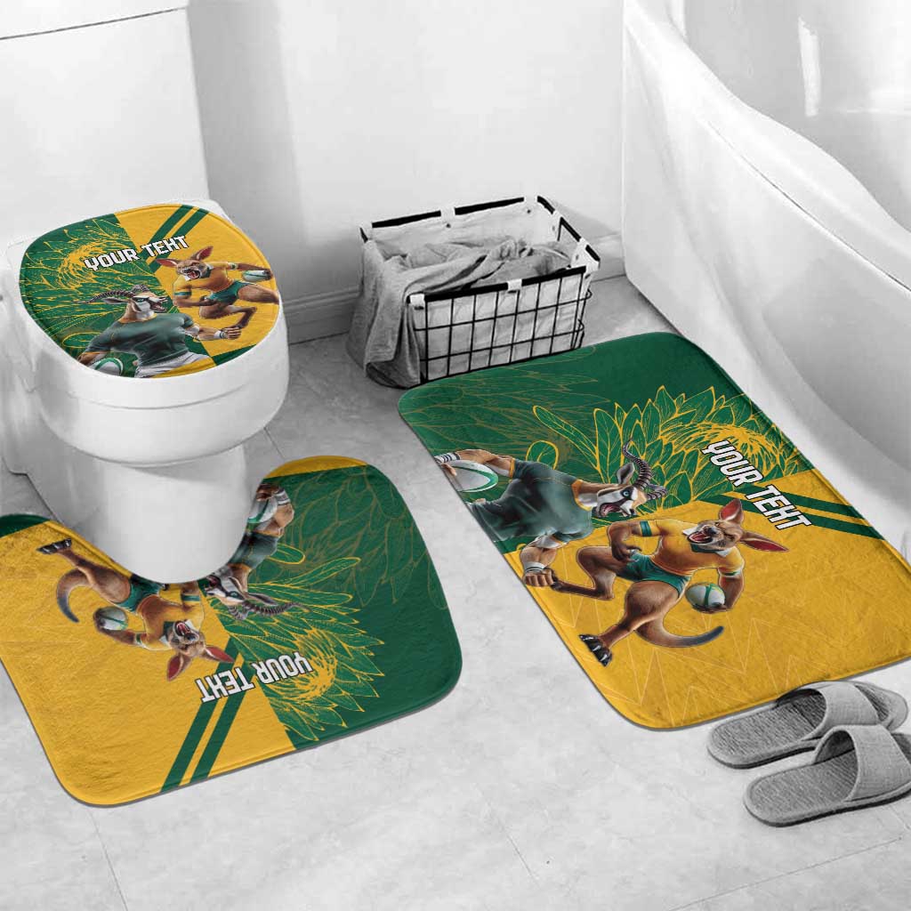 South Africa Australia Rugby Champion Personalized Bathroom Set Springboks Wallabies Mascot