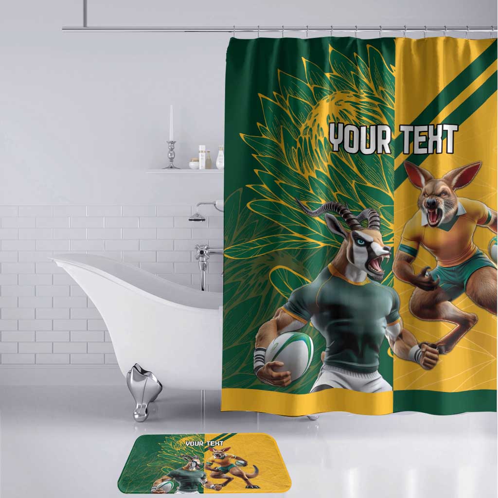 South Africa Australia Rugby Champion Personalized Bathroom Set Springboks Wallabies Mascot