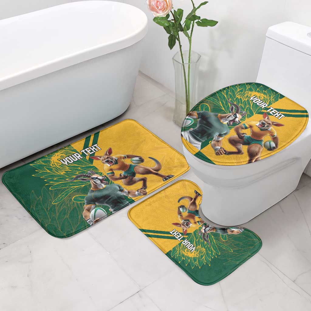 South Africa Australia Rugby Champion Personalized Bathroom Set Springboks Wallabies Mascot