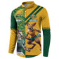 South Africa Australia Rugby Champion Personalized Button Sweatshirt Springboks Wallabies Mascot