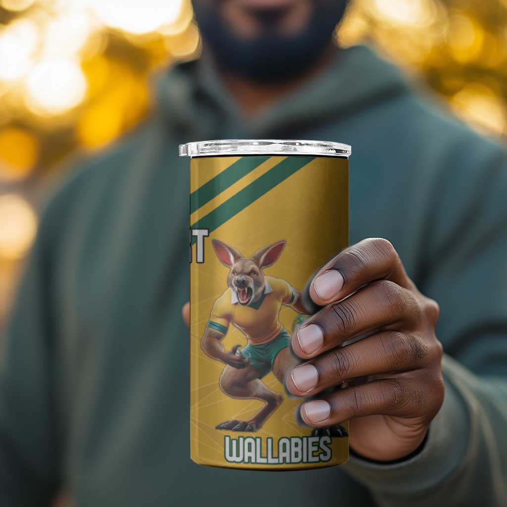 South Africa Australia Rugby Champion Personalized 4 in 1 Can Cooler Tumbler Springboks Wallabies Mascot - African Pride