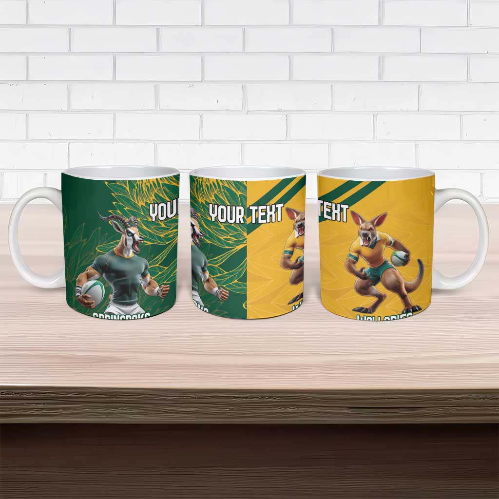 South Africa Australia Rugby Champion Personalized Ceramic Mug Springboks Wallabies Mascot