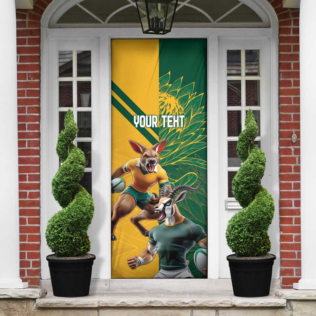 South Africa Australia Rugby Champion Personalized Door Cover Springboks Wallabies Mascot