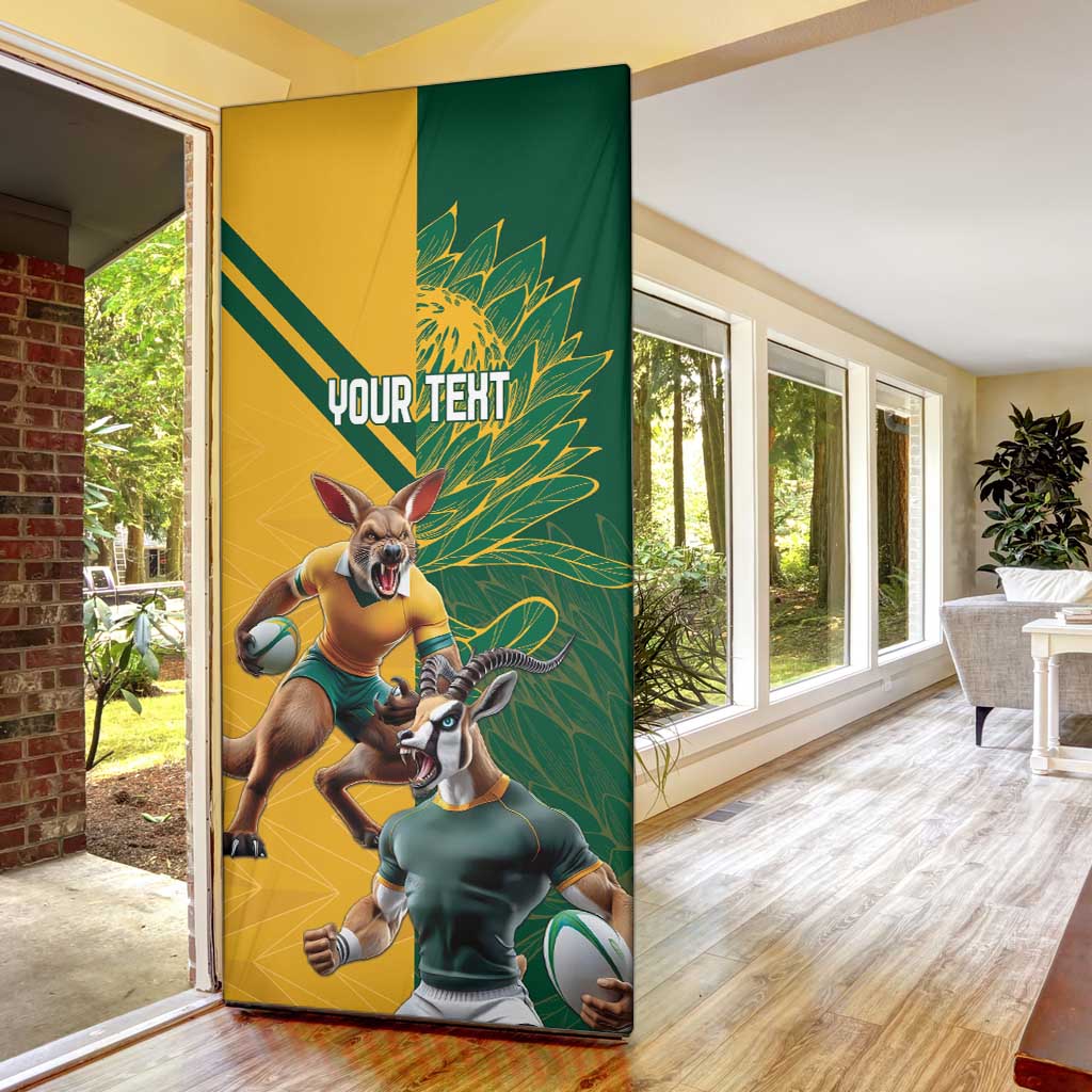 South Africa Australia Rugby Champion Personalized Door Cover Springboks Wallabies Mascot