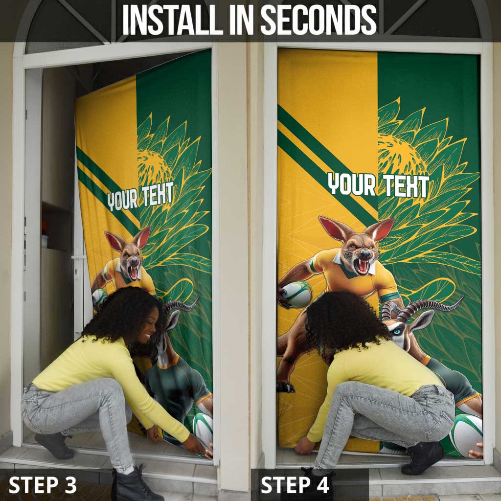 South Africa Australia Rugby Champion Personalized Door Cover Springboks Wallabies Mascot