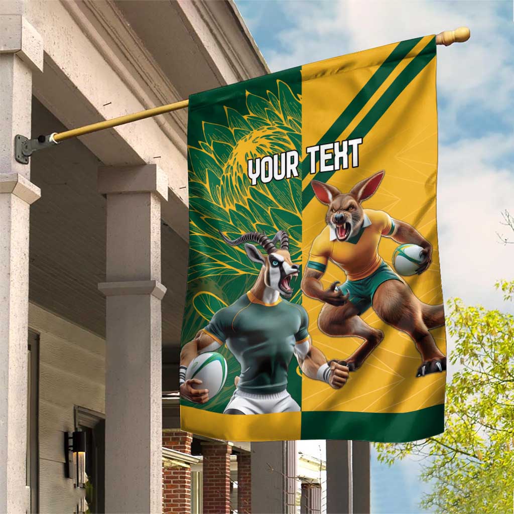 South Africa Australia Rugby Champion Personalized Garden Flag Springboks Wallabies Mascot - African Pride