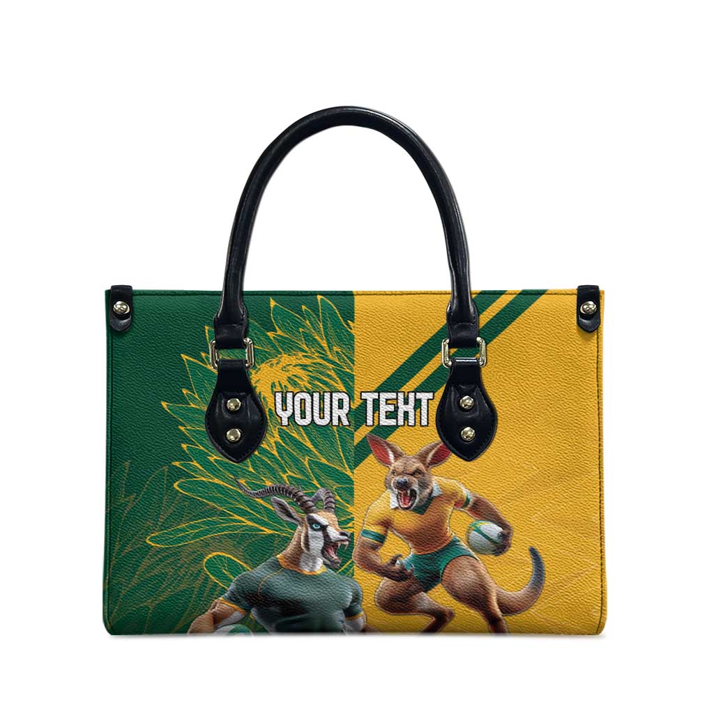 South Africa Australia Rugby Champion Personalized Leather Bag Springboks Wallabies Mascot