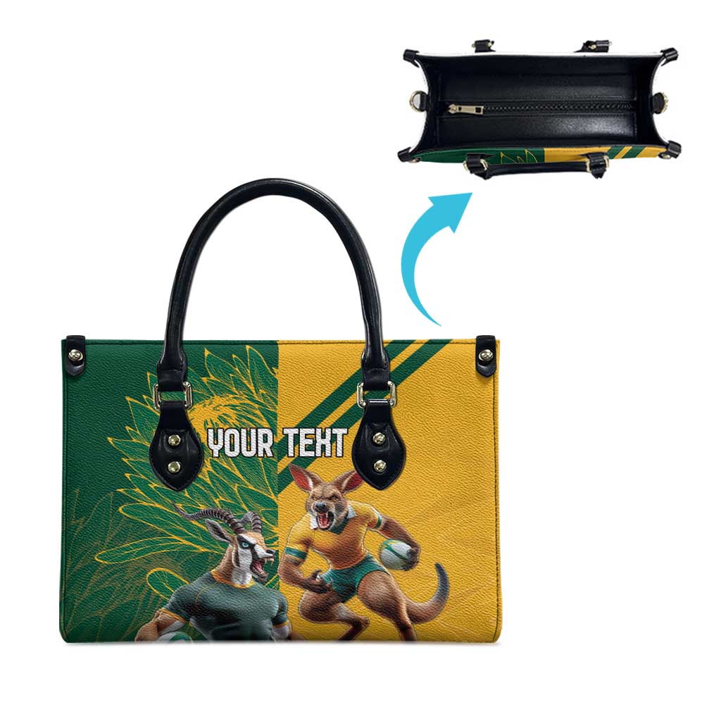 South Africa Australia Rugby Champion Personalized Leather Bag Springboks Wallabies Mascot