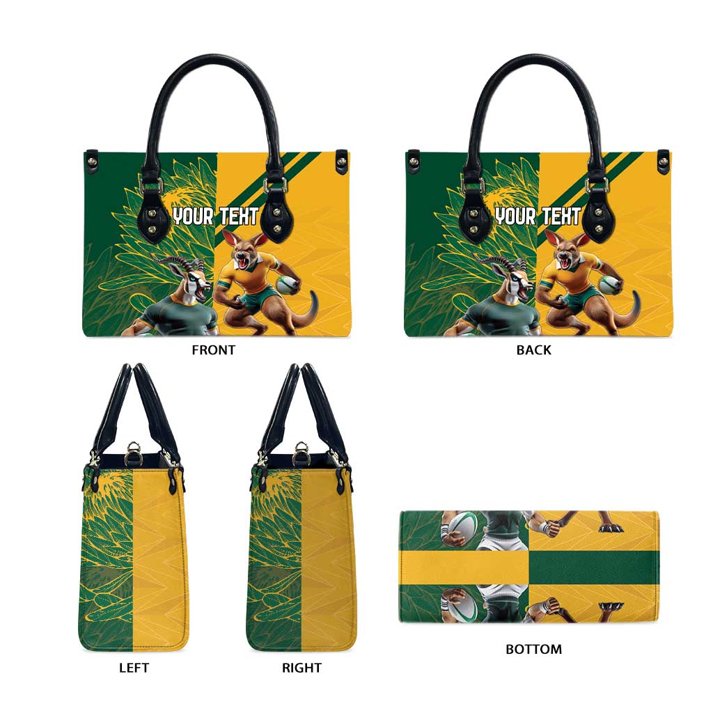 South Africa Australia Rugby Champion Personalized Leather Bag Springboks Wallabies Mascot
