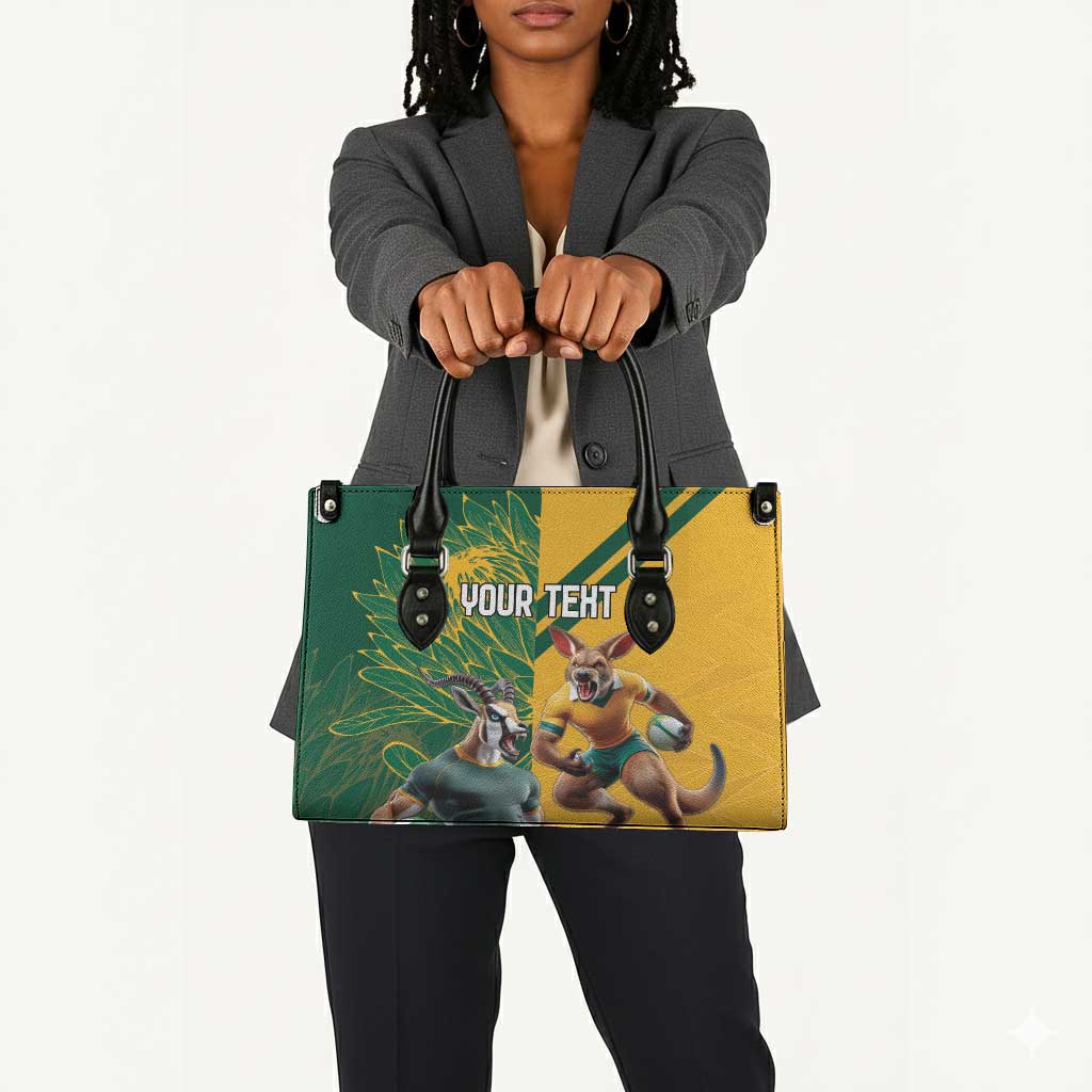 South Africa Australia Rugby Champion Personalized Leather Bag Springboks Wallabies Mascot