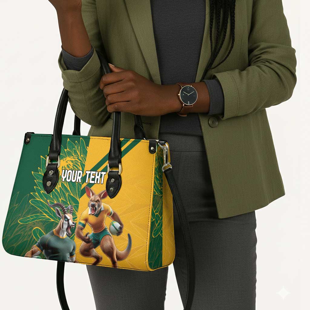 South Africa Australia Rugby Champion Personalized Leather Bag Springboks Wallabies Mascot