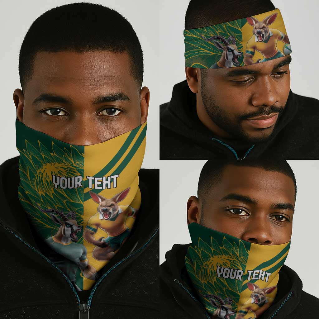 South Africa Australia Rugby Champion Personalized Neck Gaiter Springboks Wallabies Mascot LT18