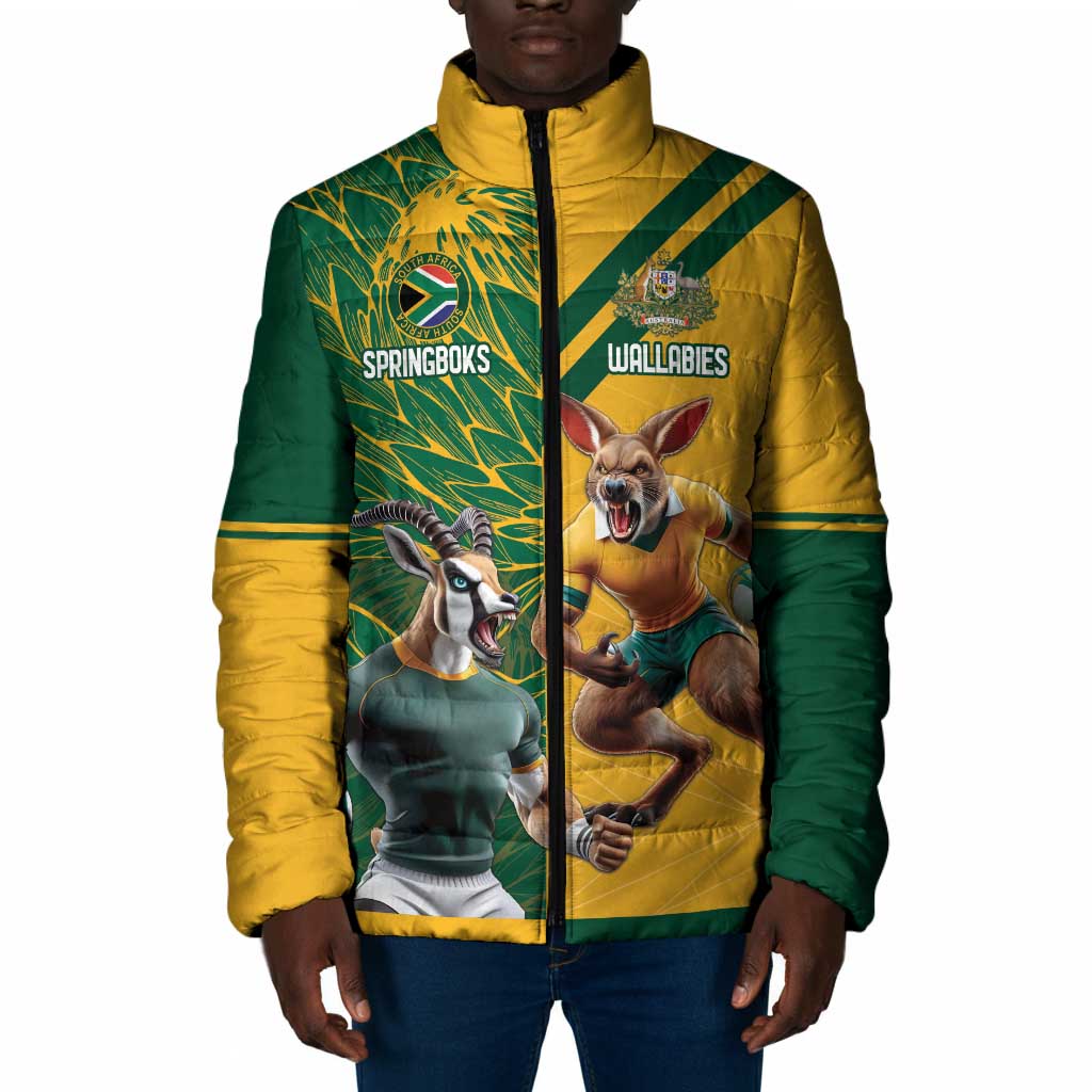 South Africa Australia Rugby Champion Personalized Padded Jacket Springboks Wallabies Mascot