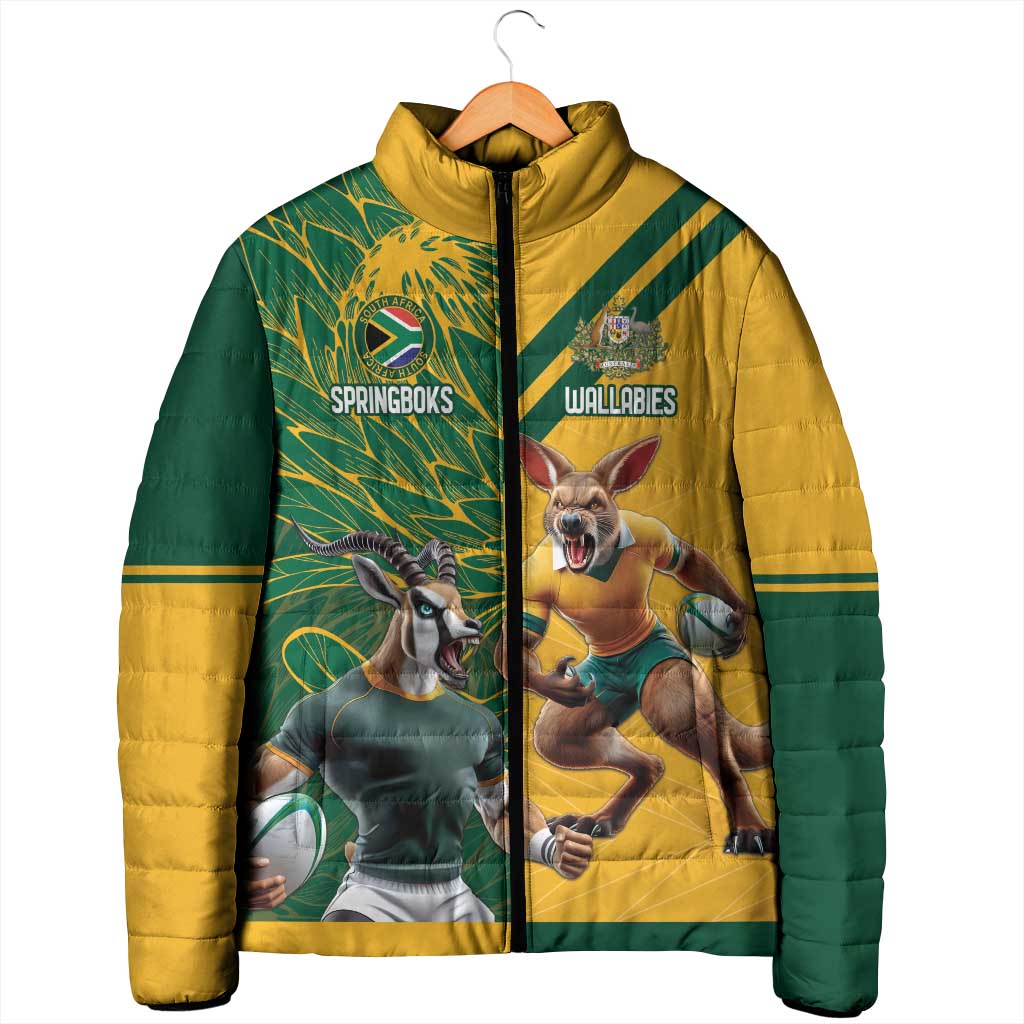 South Africa Australia Rugby Champion Personalized Padded Jacket Springboks Wallabies Mascot