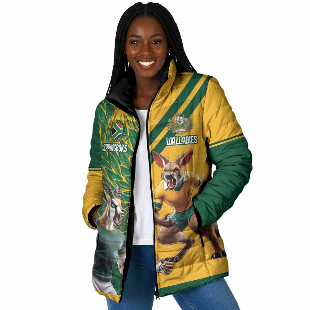 South Africa Australia Rugby Champion Personalized Padded Jacket Springboks Wallabies Mascot