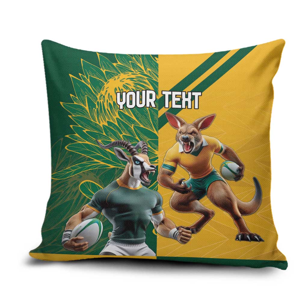 South Africa Australia Rugby Champion Personalized Pillow Cover Springboks Wallabies Mascot