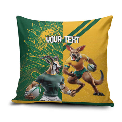 South Africa Australia Rugby Champion Personalized Pillow Cover Springboks Wallabies Mascot