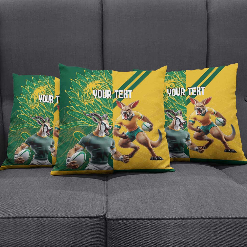 South Africa Australia Rugby Champion Personalized Pillow Cover Springboks Wallabies Mascot