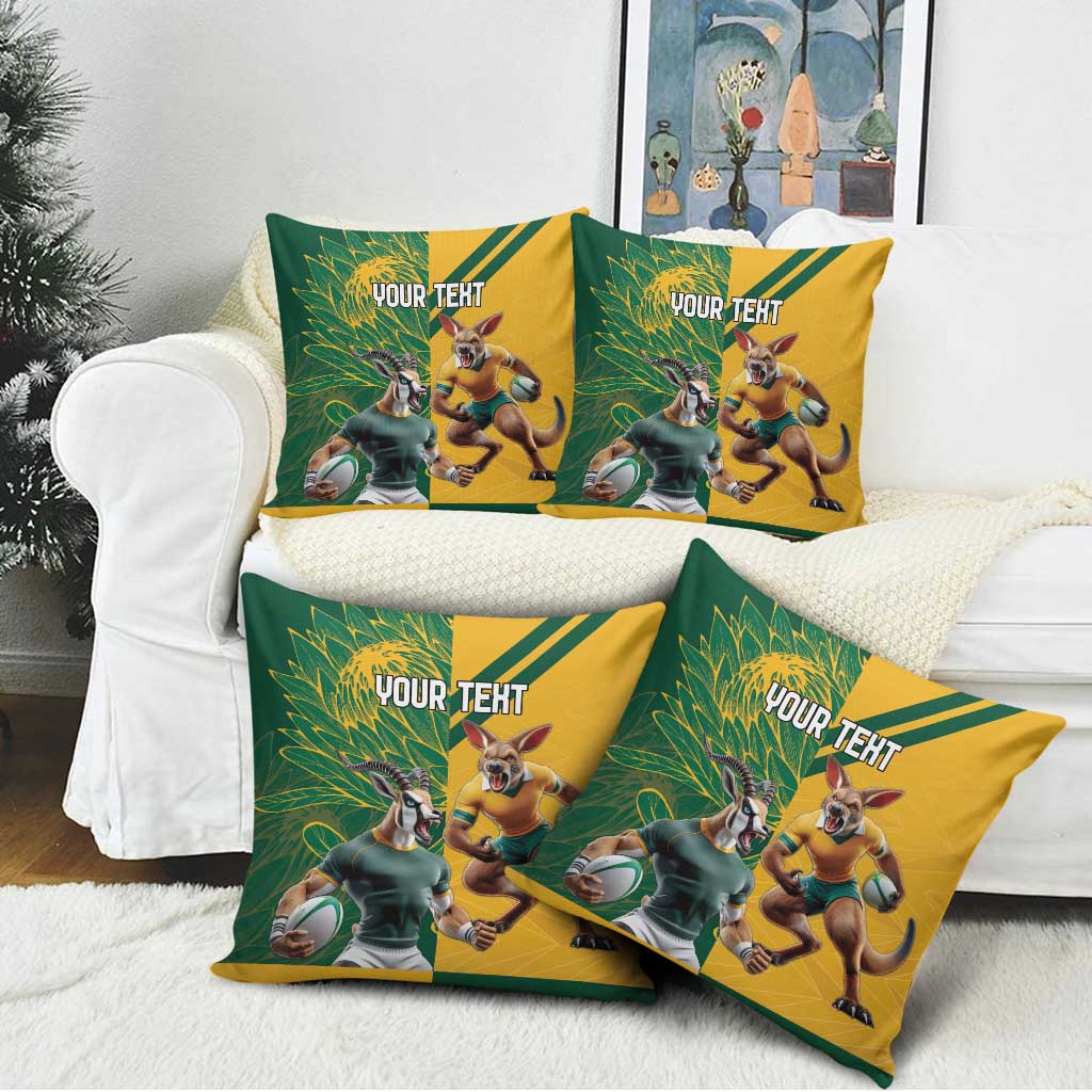 South Africa Australia Rugby Champion Personalized Pillow Cover Springboks Wallabies Mascot