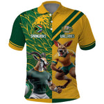 South Africa Australia Rugby Champion Personalized Polo Shirt Springboks Wallabies Mascot - African Pride