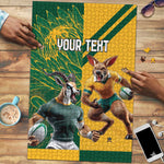 South Africa Australia Rugby Champion Personalized Puzzle Springboks Wallabies Mascot