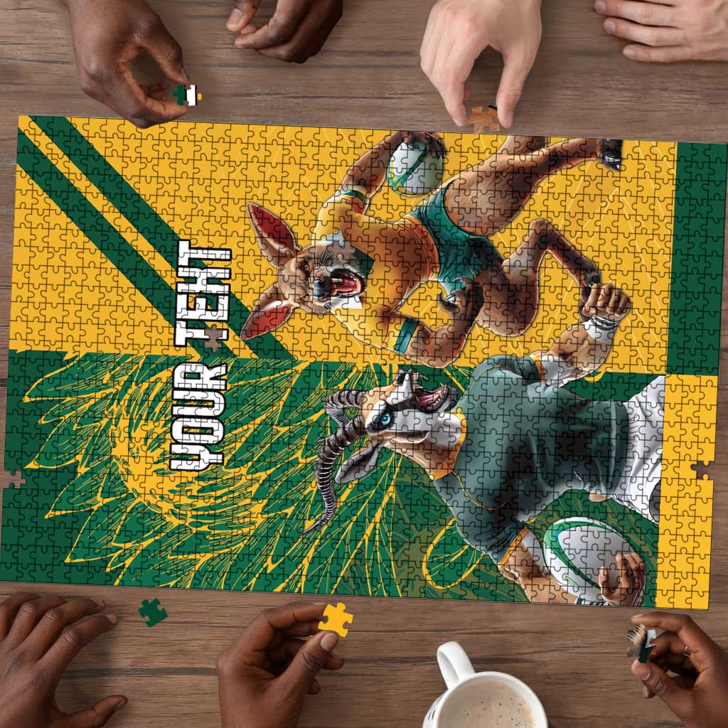 South Africa Australia Rugby Champion Personalized Puzzle Springboks Wallabies Mascot