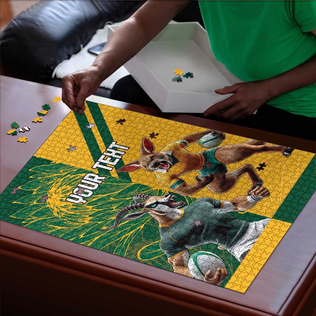 South Africa Australia Rugby Champion Personalized Puzzle Springboks Wallabies Mascot