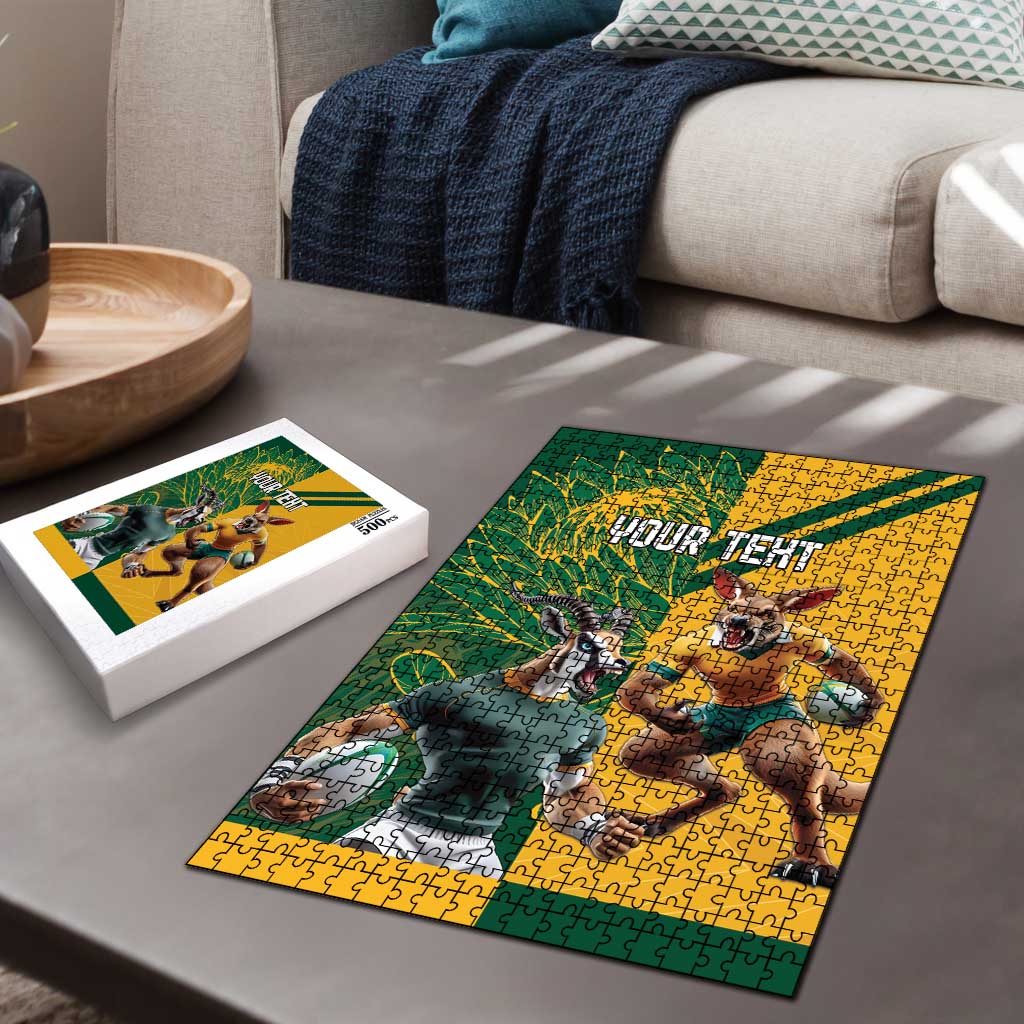 South Africa Australia Rugby Champion Personalized Puzzle Springboks Wallabies Mascot