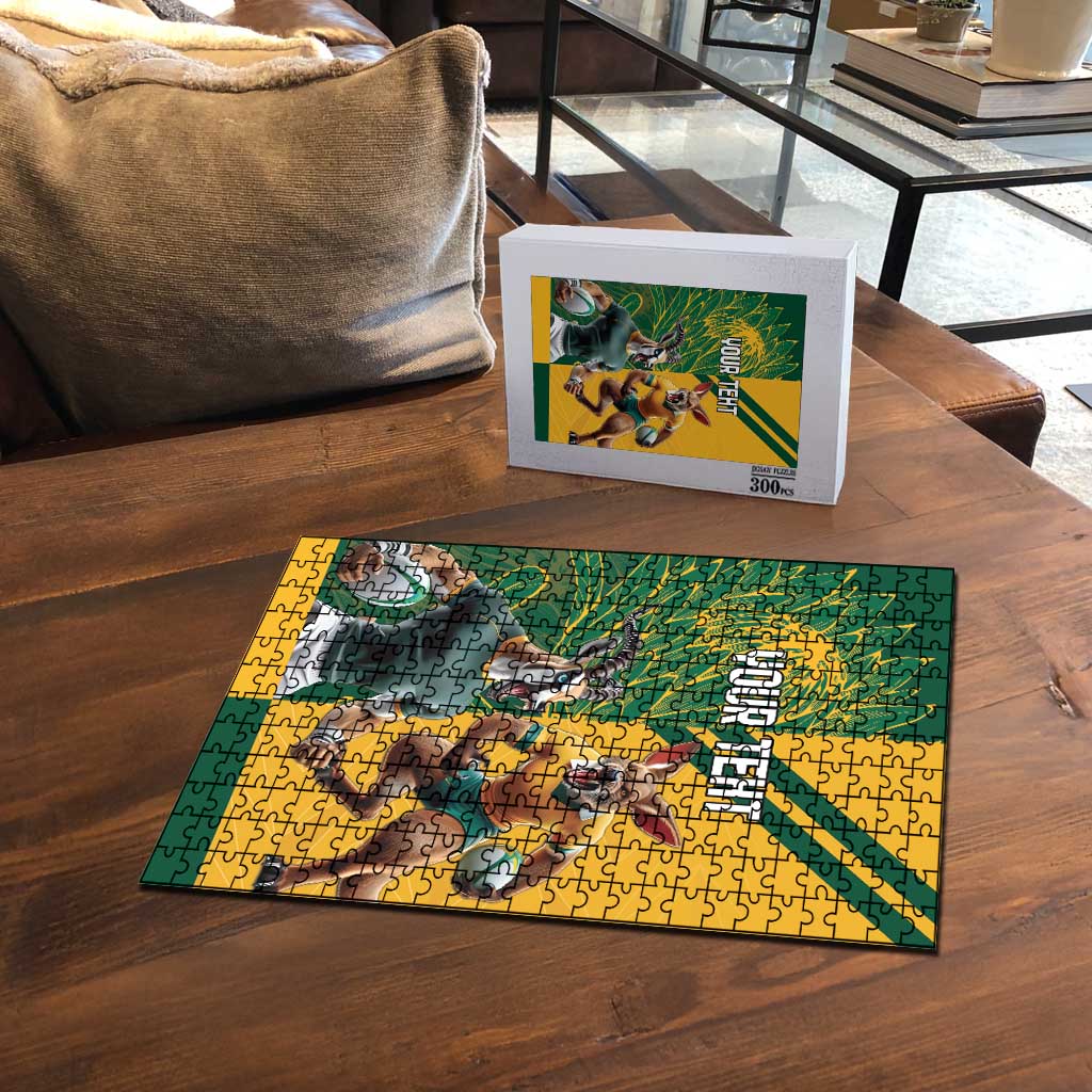 South Africa Australia Rugby Champion Personalized Puzzle Springboks Wallabies Mascot