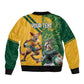 South Africa Australia Rugby Champion Personalized Sleeve Zip Bomber Jacket Springboks Wallabies Mascot - African Pride