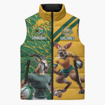 South Africa Australia Rugby Champion Personalized Sleeveless Puffer Jacket Springboks Wallabies Mascot