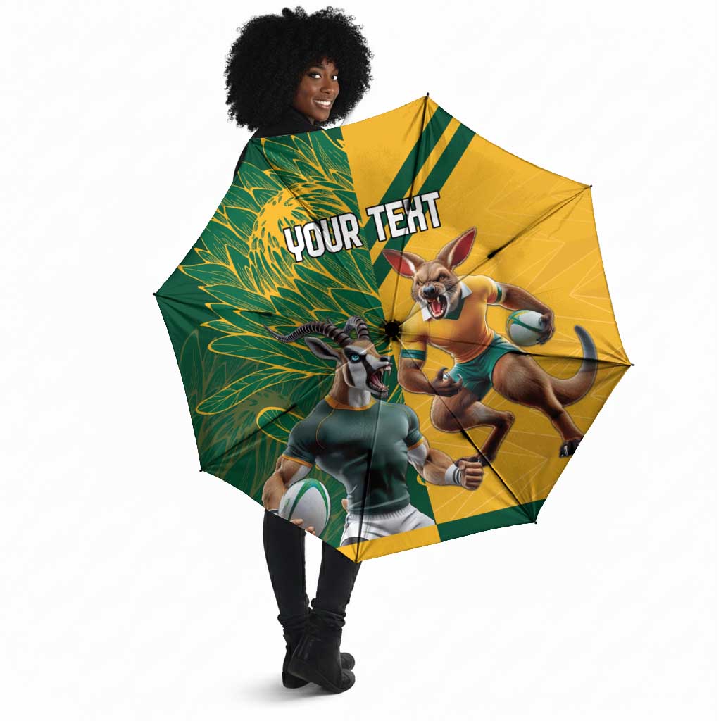 South Africa Australia Rugby Champion Personalized Umbrella Springboks Wallabies Mascot