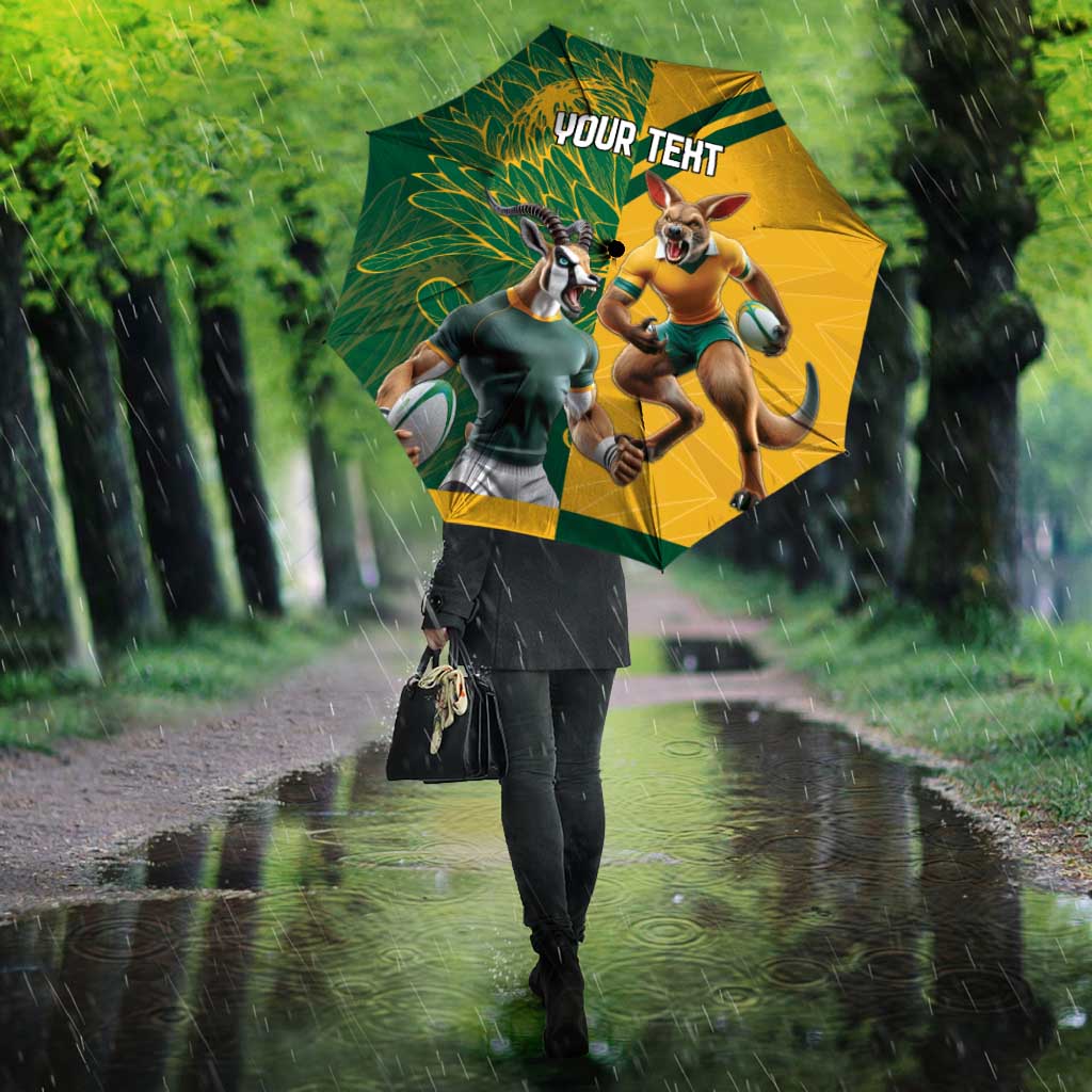 South Africa Australia Rugby Champion Personalized Umbrella Springboks Wallabies Mascot