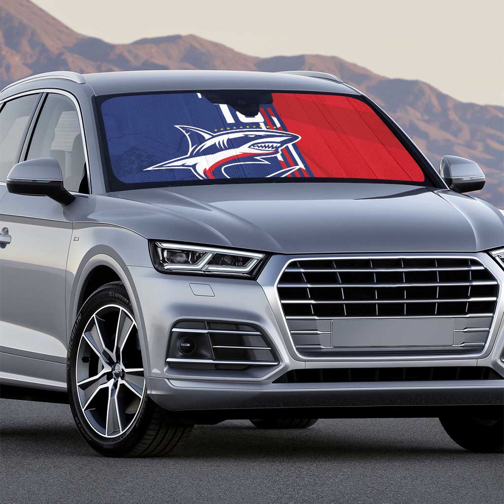 Cape Verde Football Pride Custom Auto Sun Shade Tubaroes Azuis Champion