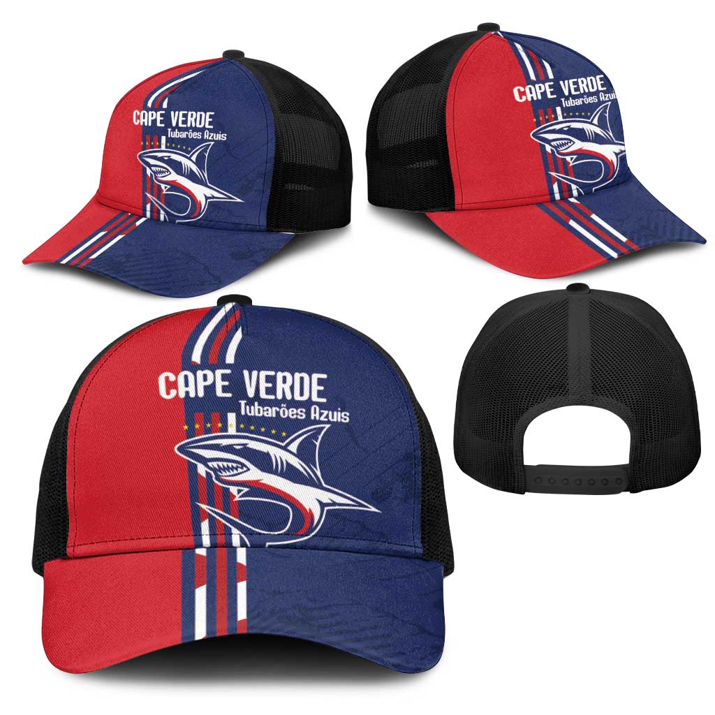 Cape Verde Football Pride Baseball Net Cap Tubaroes Azuis Champion - African Pride