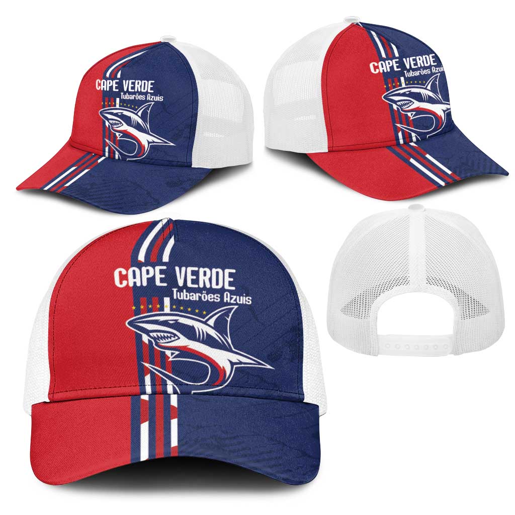 Cape Verde Football Pride Baseball Net Cap Tubaroes Azuis Champion - African Pride