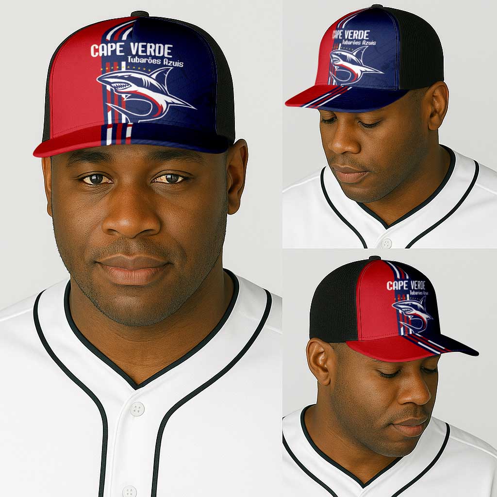 Cape Verde Football Pride Baseball Net Cap Tubaroes Azuis Champion - African Pride