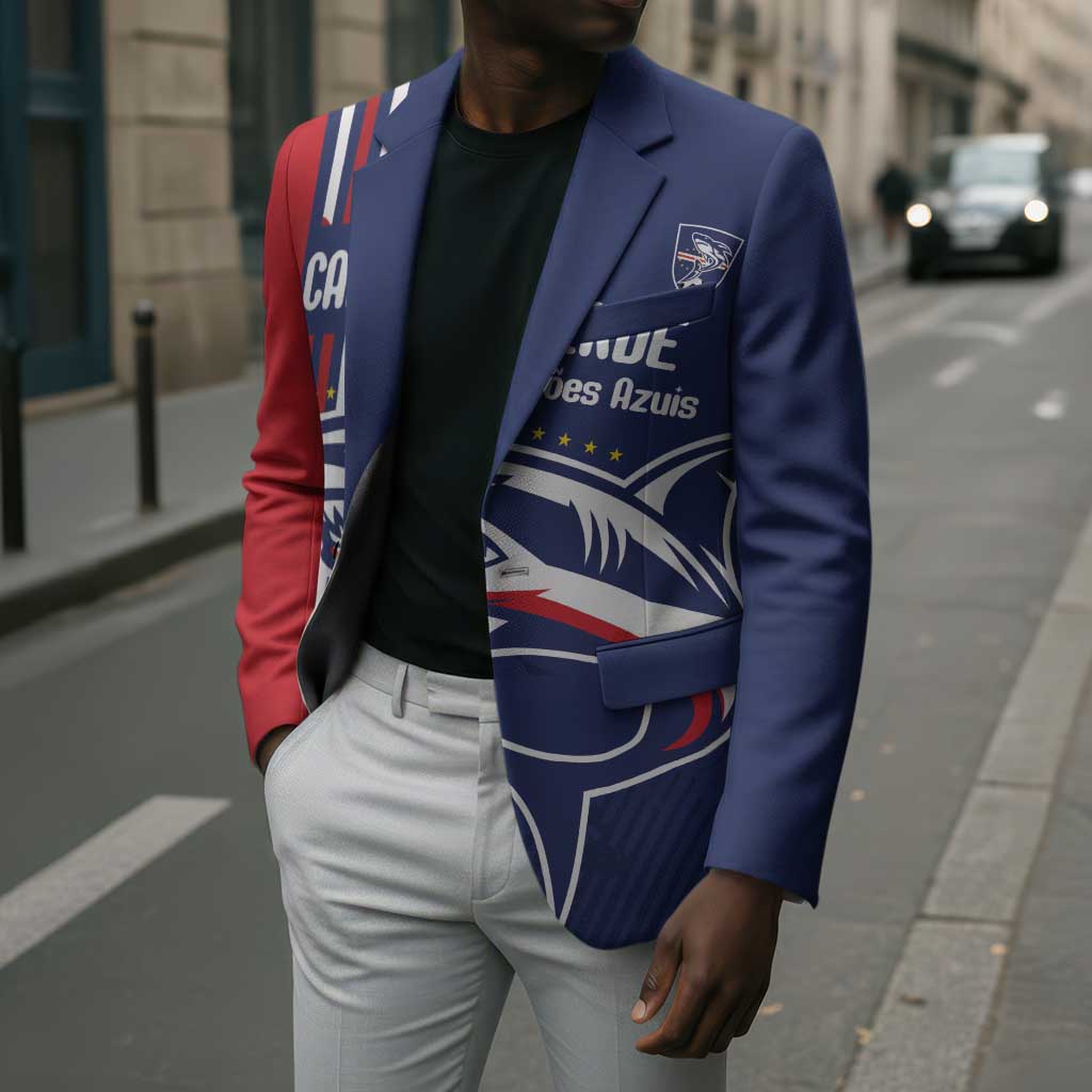 Cape Verde Football Pride Custom Blazer Tubaroes Azuis Champion