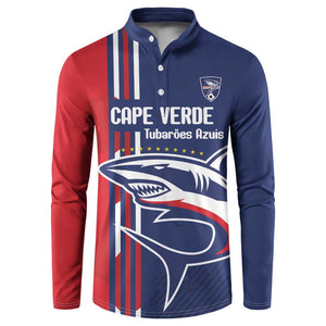 Cape Verde Football Pride Custom Button Sweatshirt Tubaroes Azuis Champion