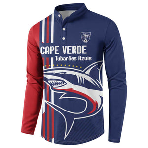 Cape Verde Football Pride Custom Button Sweatshirt Tubaroes Azuis Champion