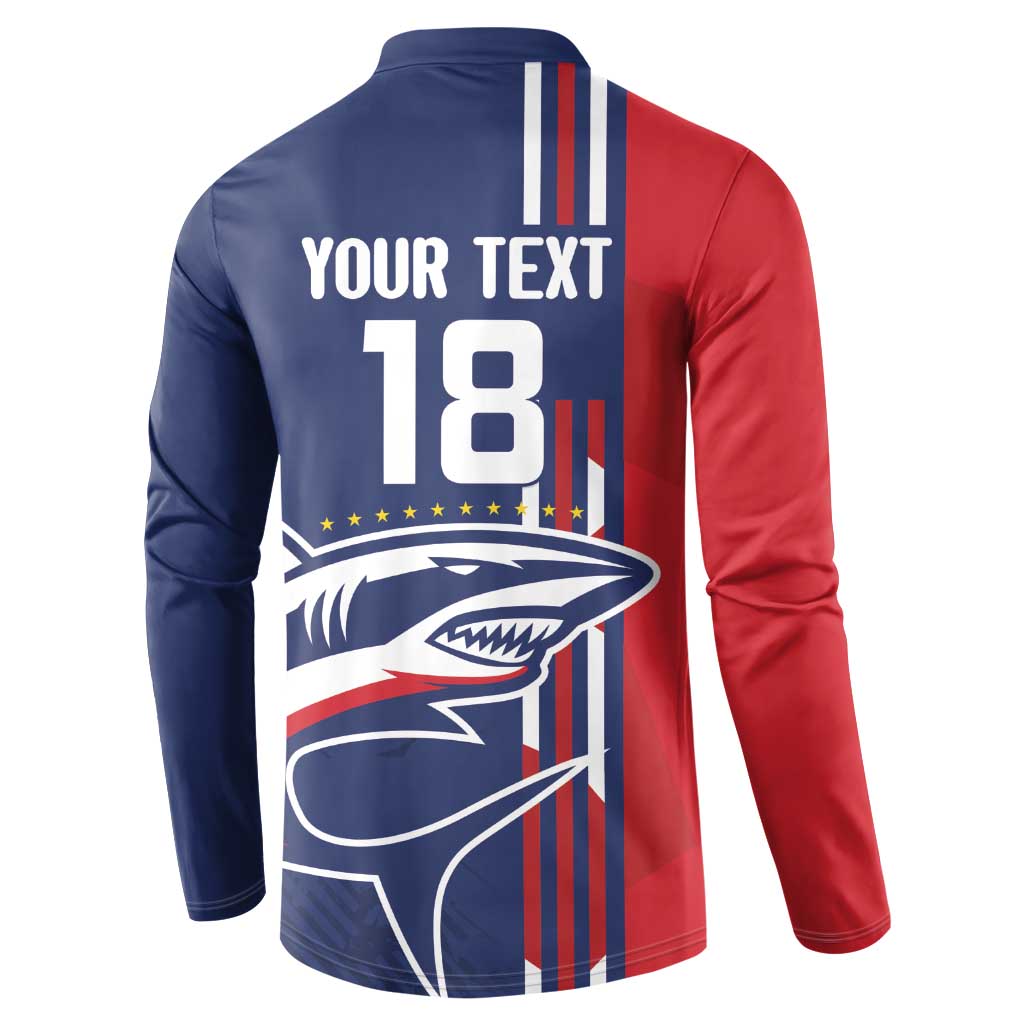 Cape Verde Football Pride Custom Button Sweatshirt Tubaroes Azuis Champion