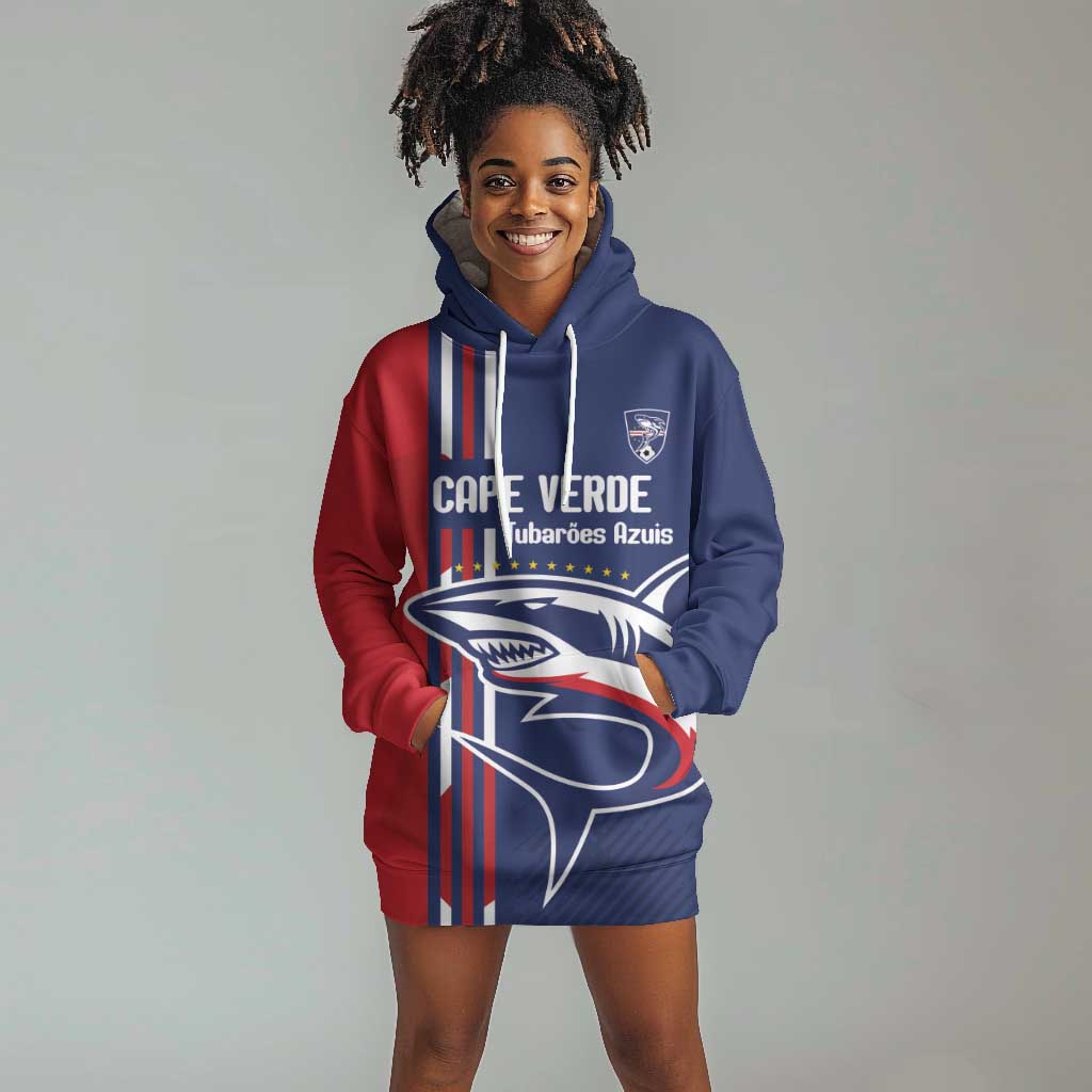 Cape Verde Football Pride Custom Hoodie Dress Tubaroes Azuis Champion - African Pride