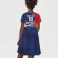 Cape Verde Football Pride Custom Kid Short Sleeve Dress Tubaroes Azuis Champion - African Pride