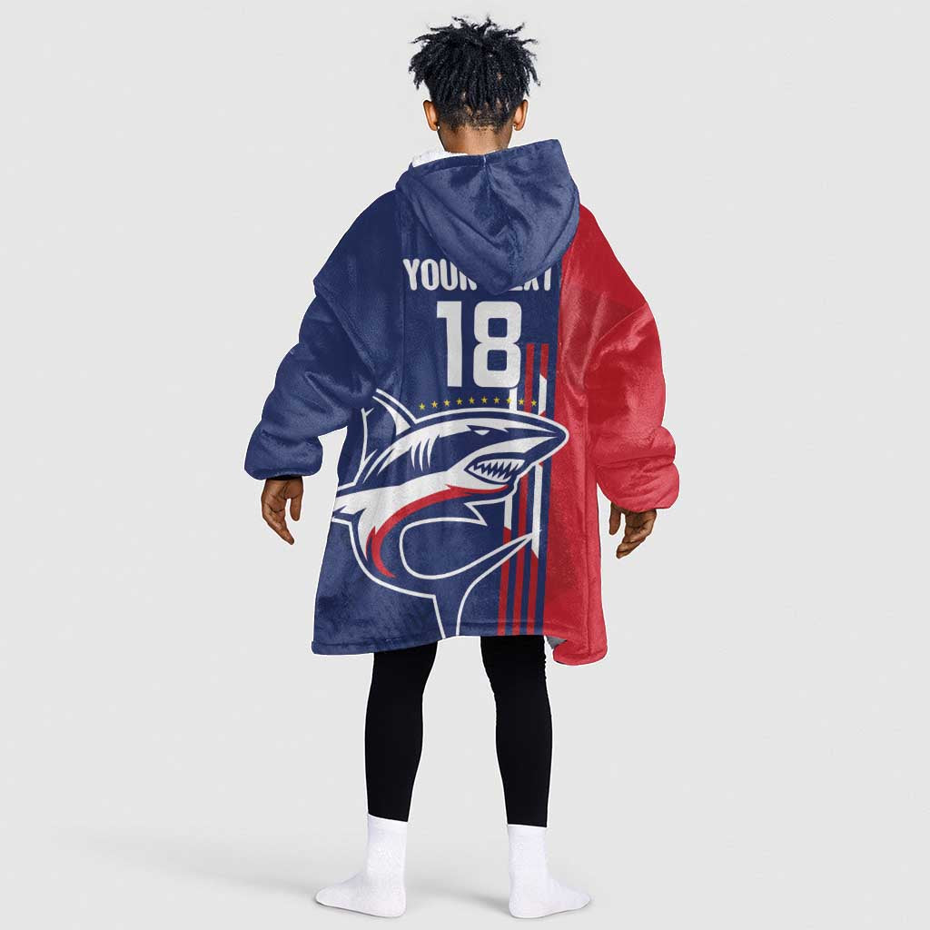 Cape Verde Football Pride Custom Kid Wearable Blanket Hoodie Tubaroes Azuis Champion - African Pride