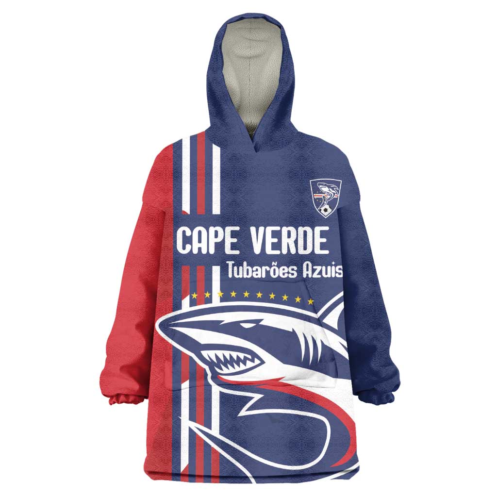 Cape Verde Football Pride Custom Kid Wearable Blanket Hoodie Tubaroes Azuis Champion - African Pride