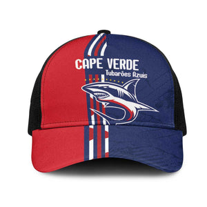 Cape Verde Football Pride Mesh Trucker Cap Tubaroes Azuis Champion - African Pride