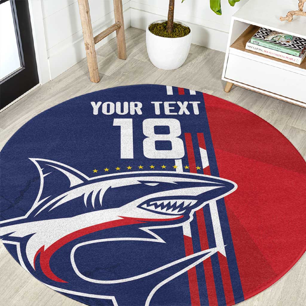 Cape Verde Football Pride Custom Round Carpet Tubaroes Azuis Champion - African Pride