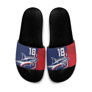 Cape Verde Football Pride Custom Slide Sandals Tubaroes Azuis Champion