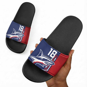 Cape Verde Football Pride Custom Slide Sandals Tubaroes Azuis Champion
