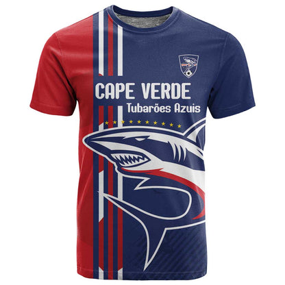 Cape Verde Football Pride Custom T shirt Tubaroes Azuis Champion - African Pride